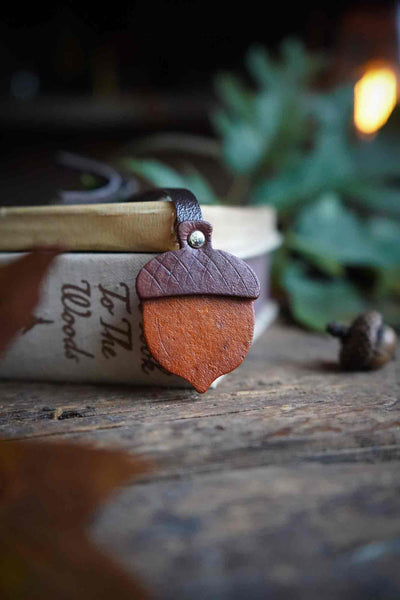 Acorn Bookmark - Recycled Leather
