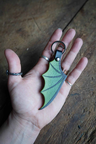 Dragon Wing Leather Keychain