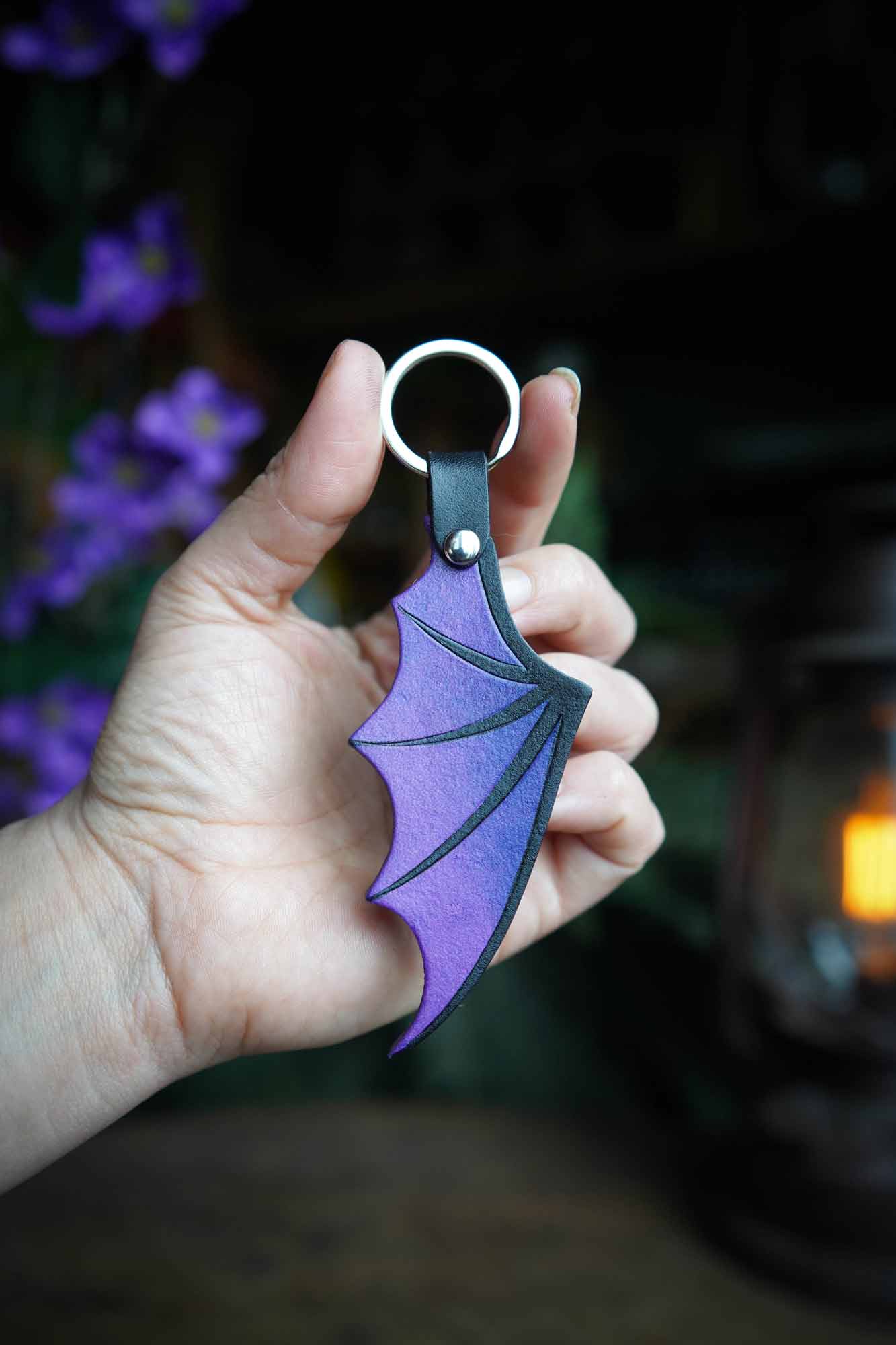 Dragon Wing Leather Keychain