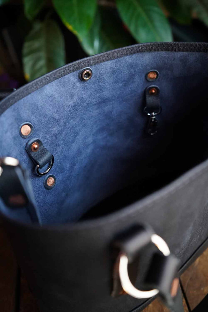 バッグ Workers Leather Handle Tote Bag Navy WORKERS Leather Handle Tote Bag (navy - size M) – 2 old souls