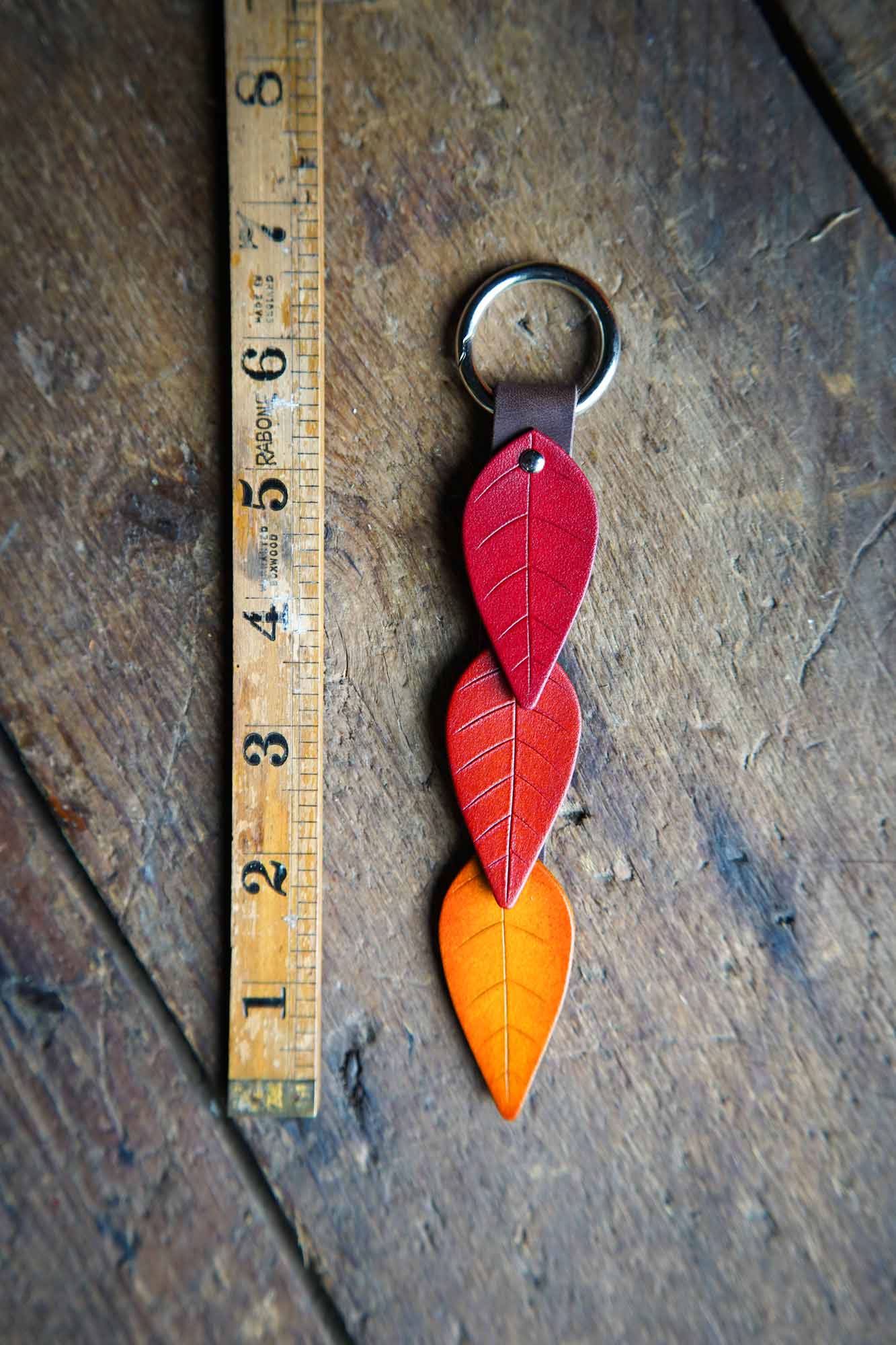 Fall Leaf - Leather Bag Charm