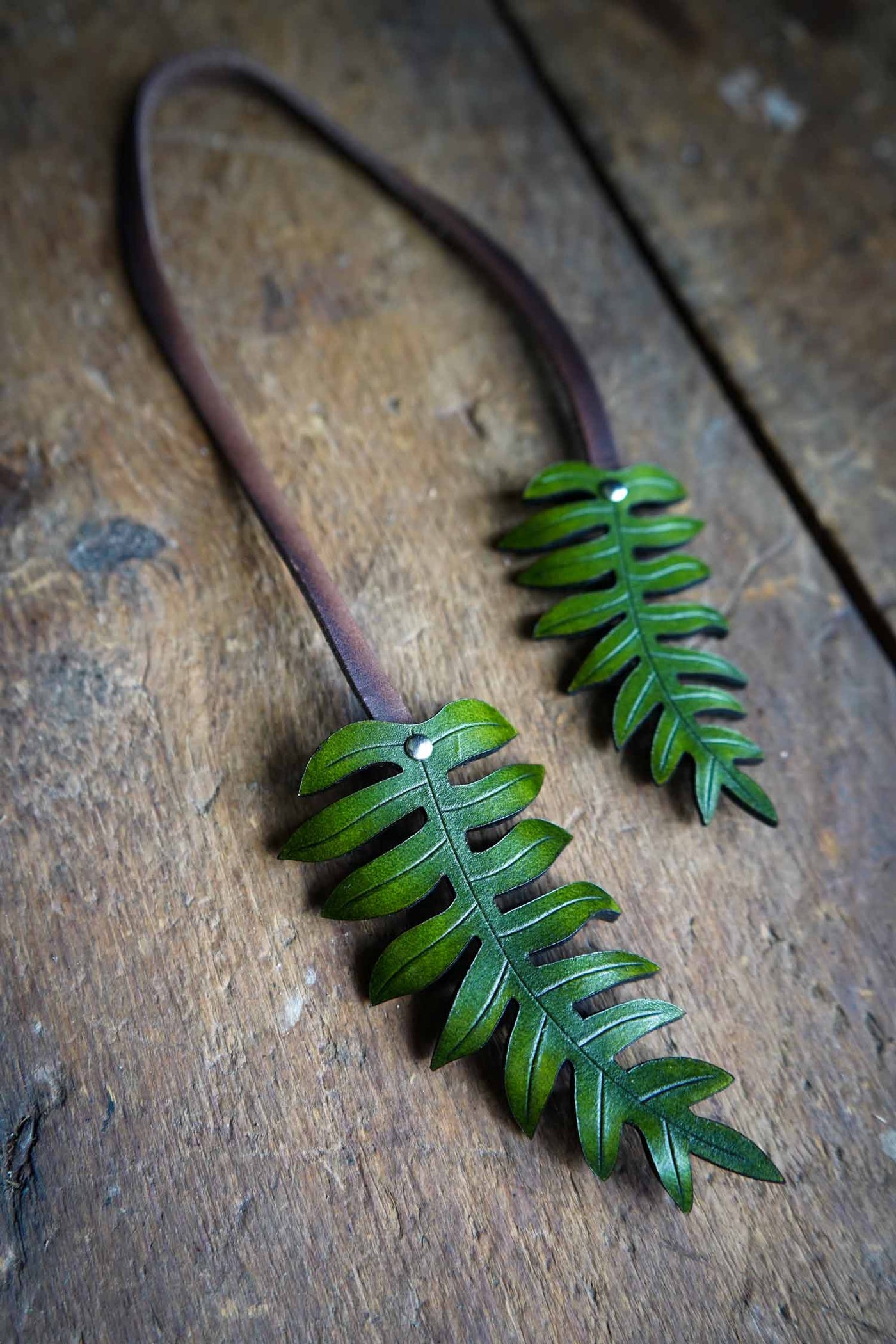 Fern Leather Bag Charm