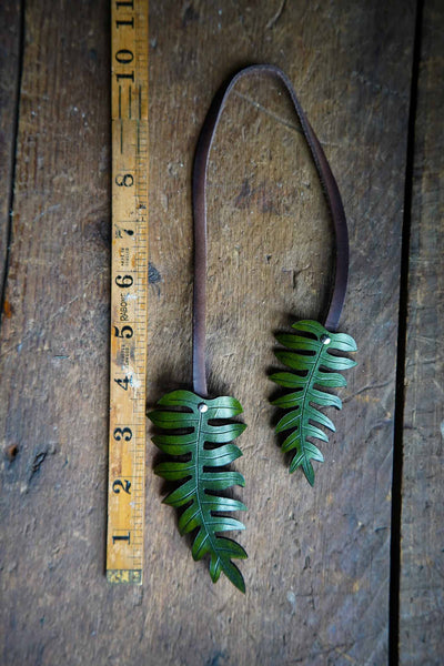 Fern Leather Bag Charm