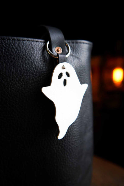 Ghost Leather Bag Charm