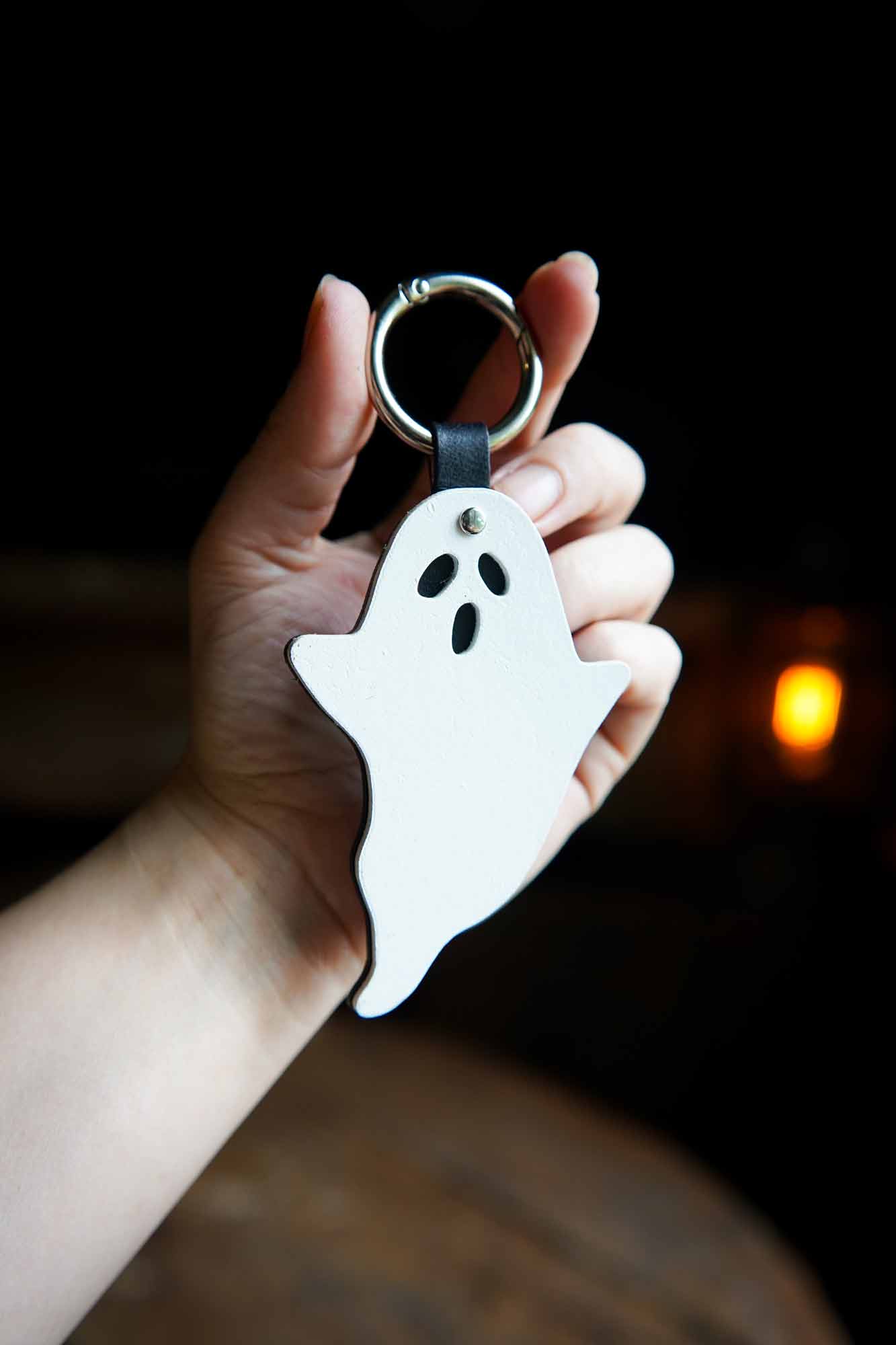 Ghost Leather Bag Charm