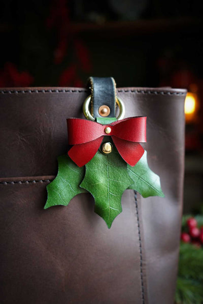 Holly Multi Leaf Leather Bag Charm