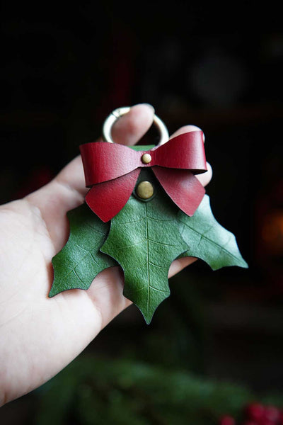 Holly Multi Leaf Leather Bag Charm