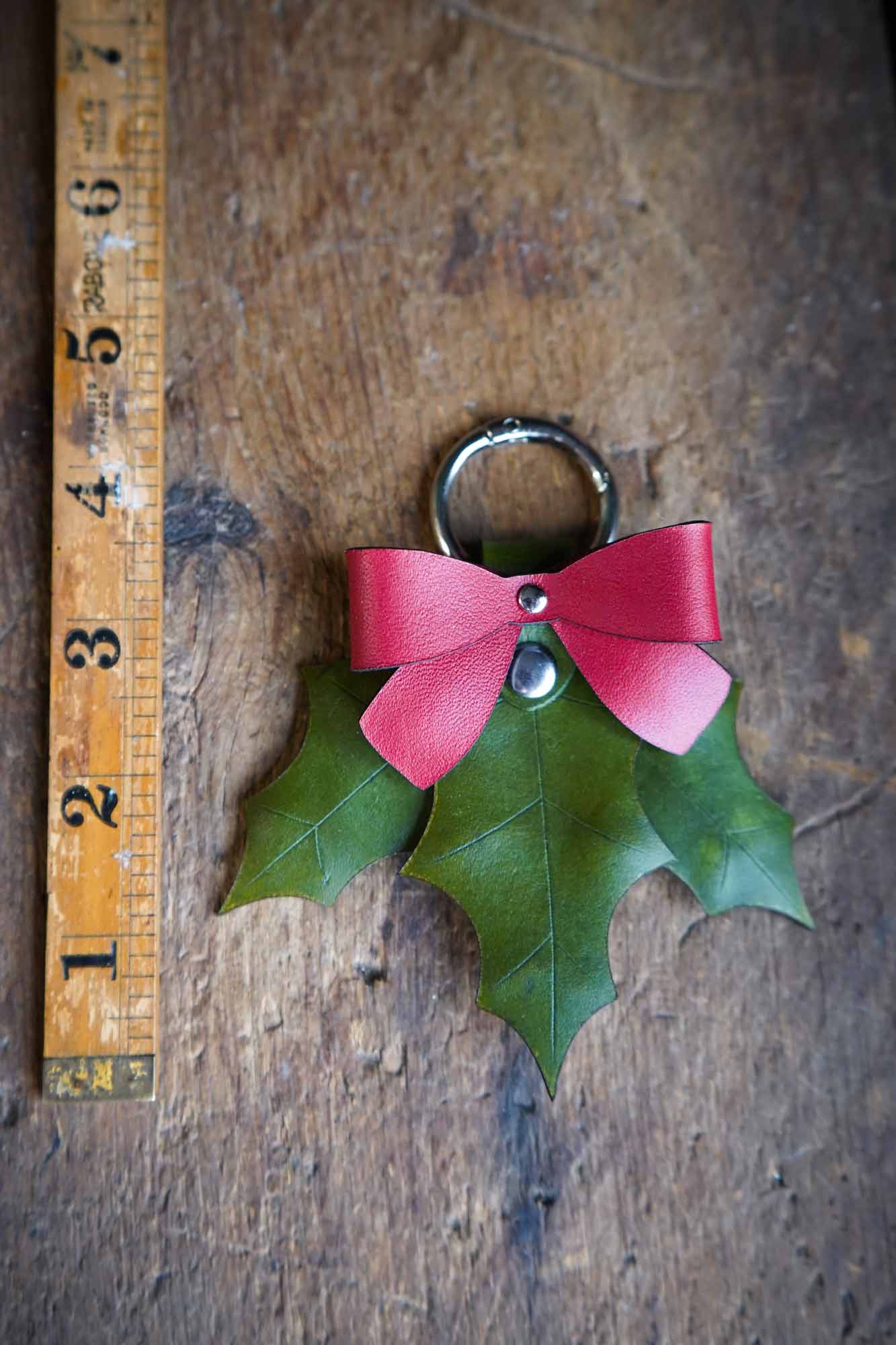 Holly Multi Leaf Leather Bag Charm