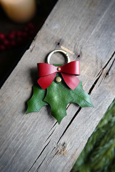 Holly Multi Leaf Leather Bag Charm
