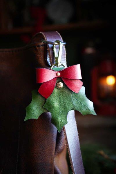 Holly Multi Leaf Leather Bag Charm