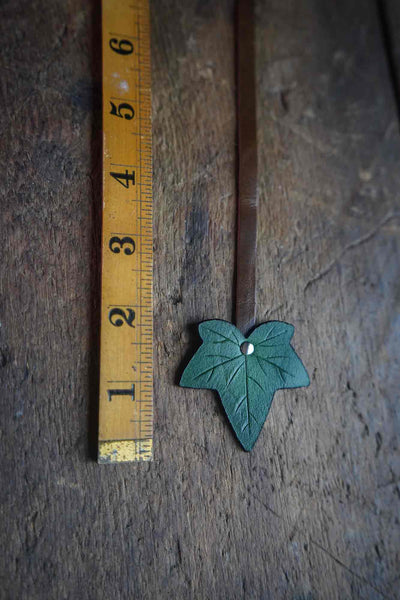 Ivy Leaf Leather Bookmark