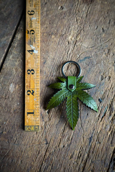 Cannabis - Leather Plant Keychain