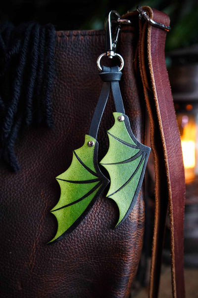 Dragon Wing - Leather Bag Charm or Keychain