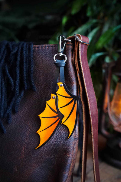 Dragon Wing - Leather Bag Charm or Keychain