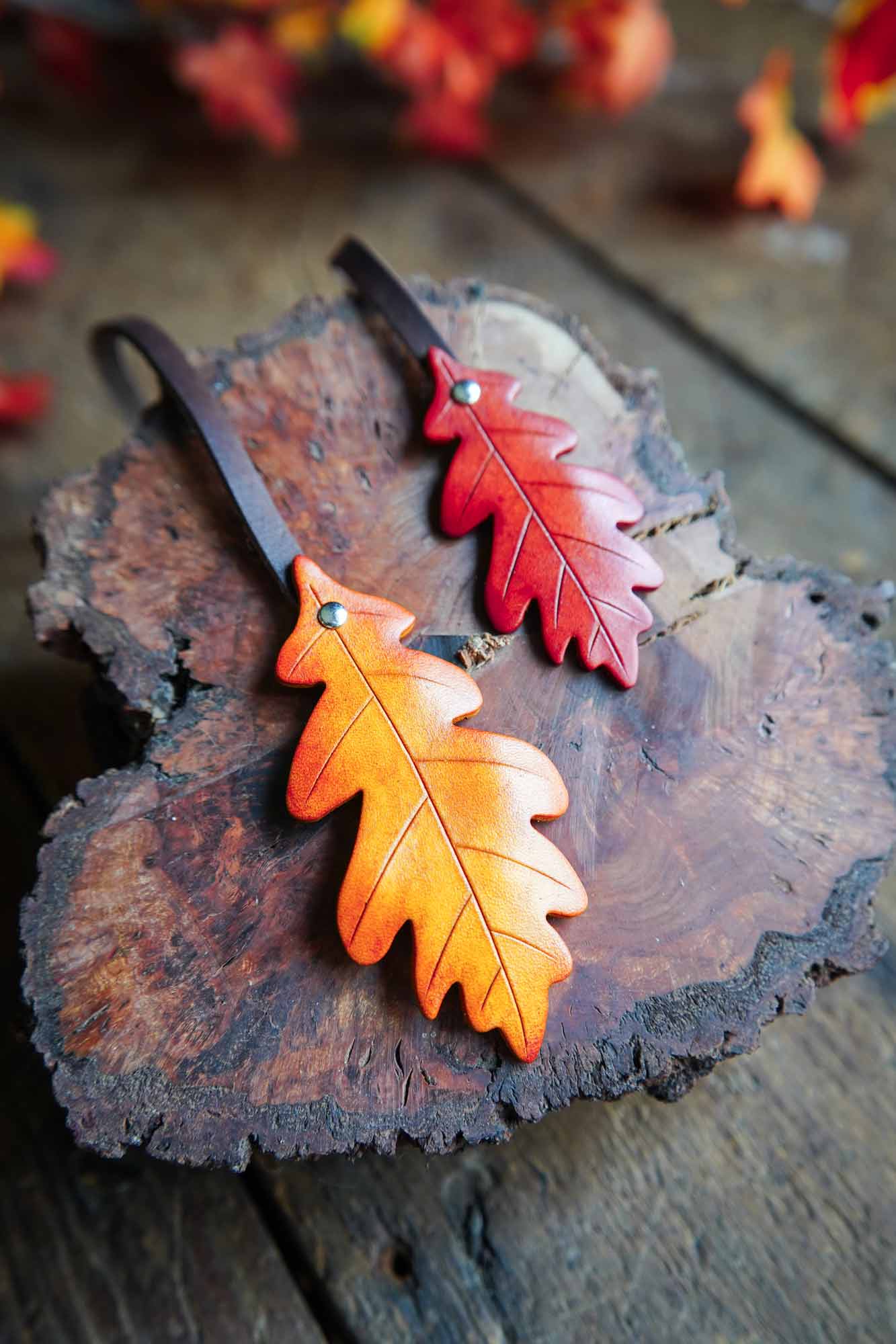 Oak Leaf Bag Charm - Custom Colors