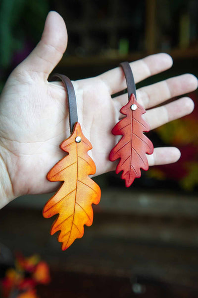 Oak Leaf Bag Charm - Custom Colors