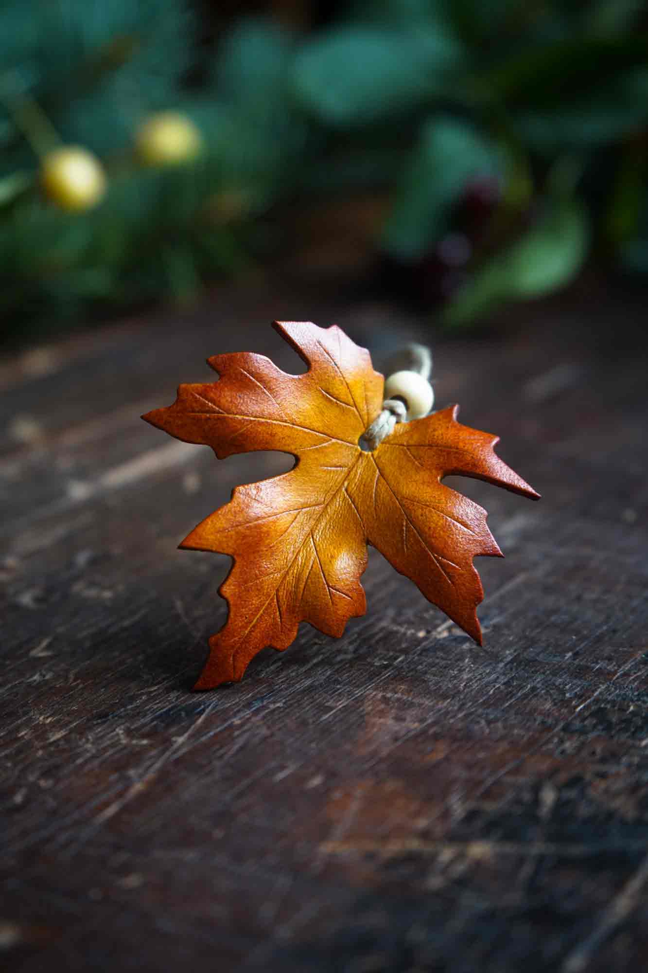 Maple Leaf Leather Ornament