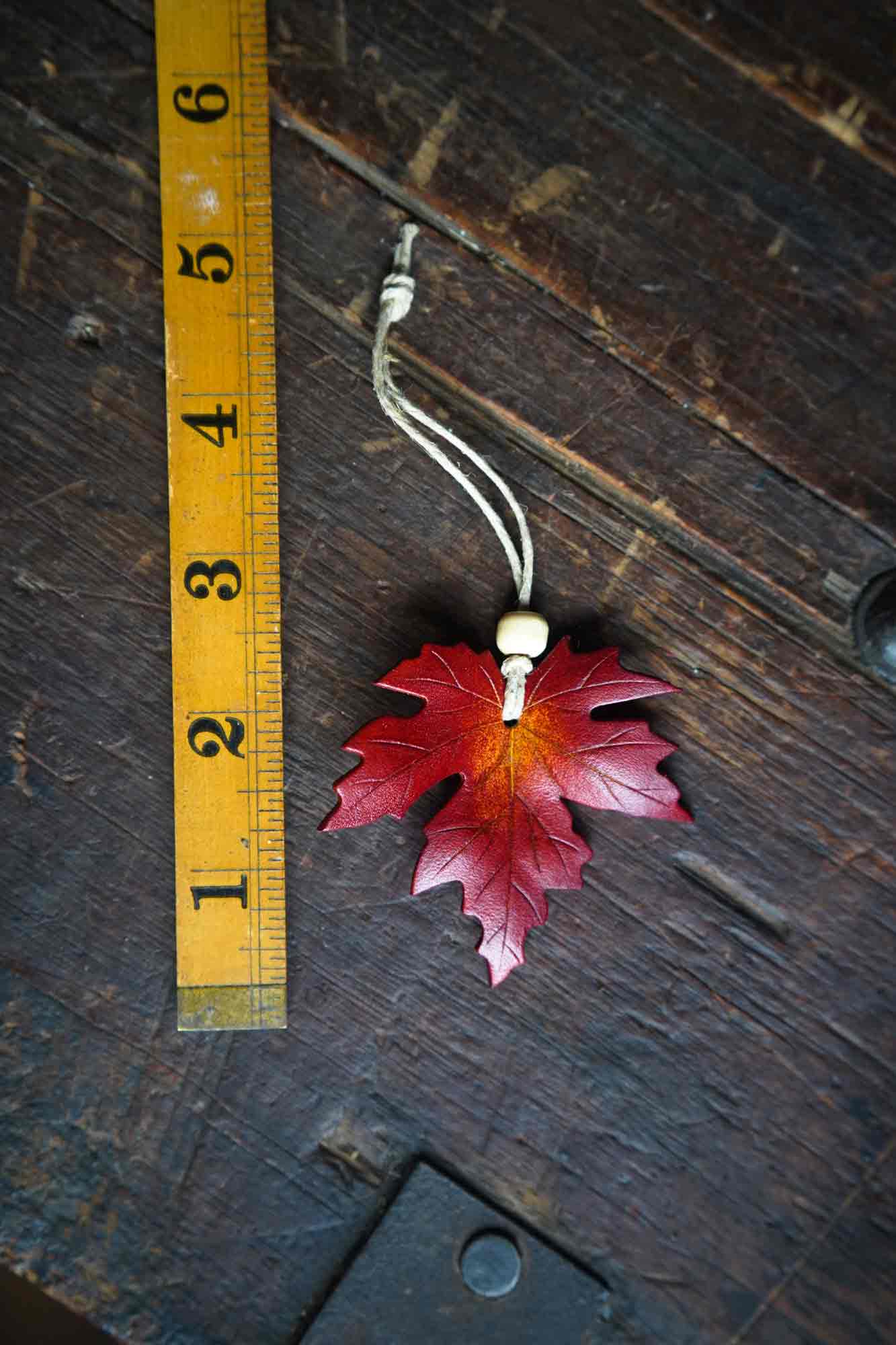 Maple Leaf Leather Ornament