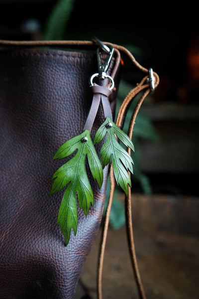 Mugwort Leather Bag Charm or Keychain