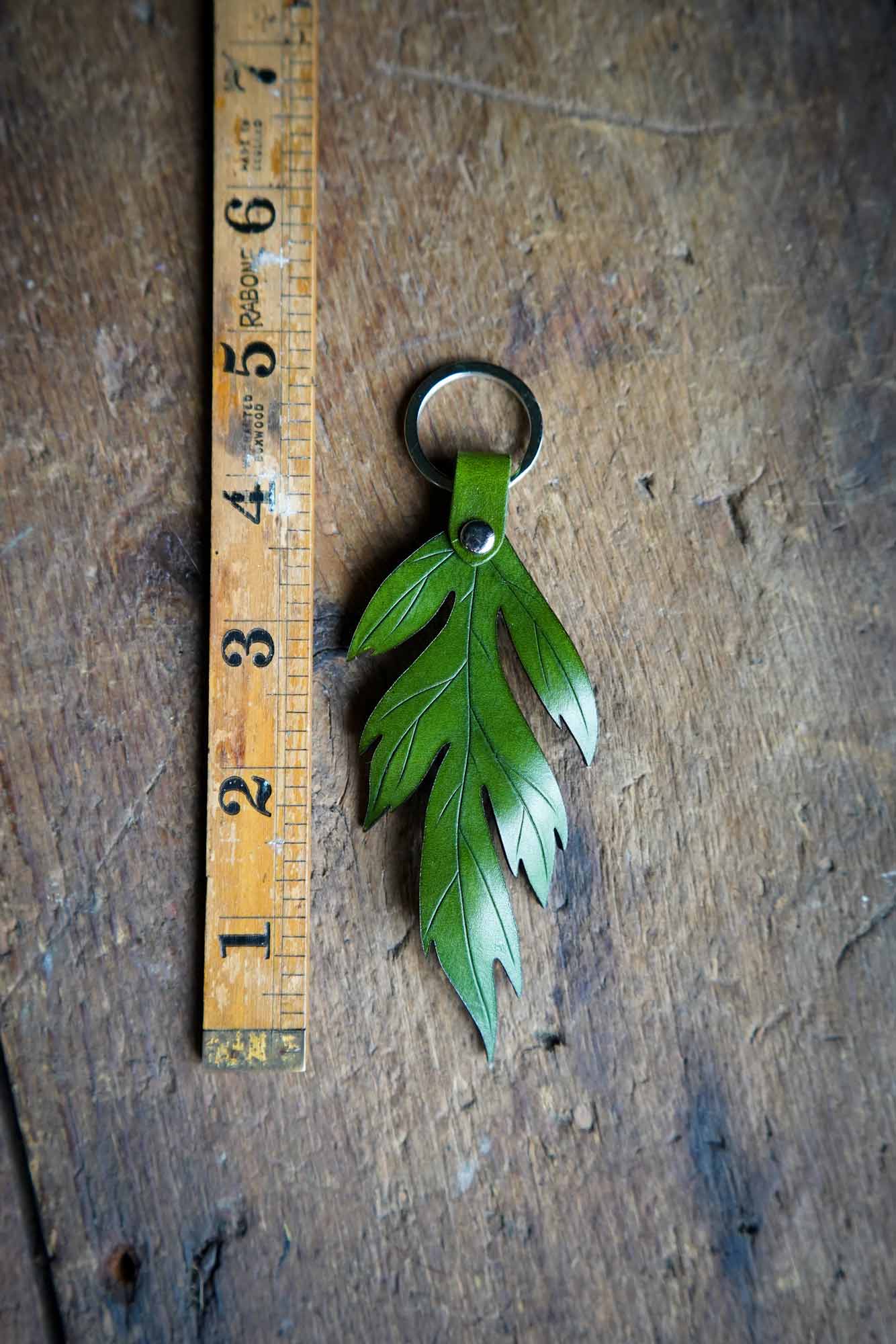 Mugwort Leather Keychain