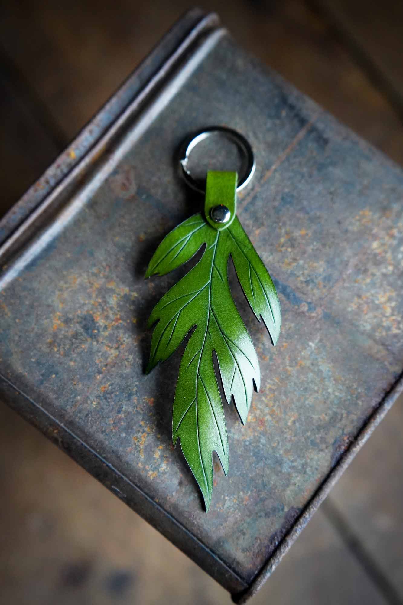 Mugwort Leather Keychain