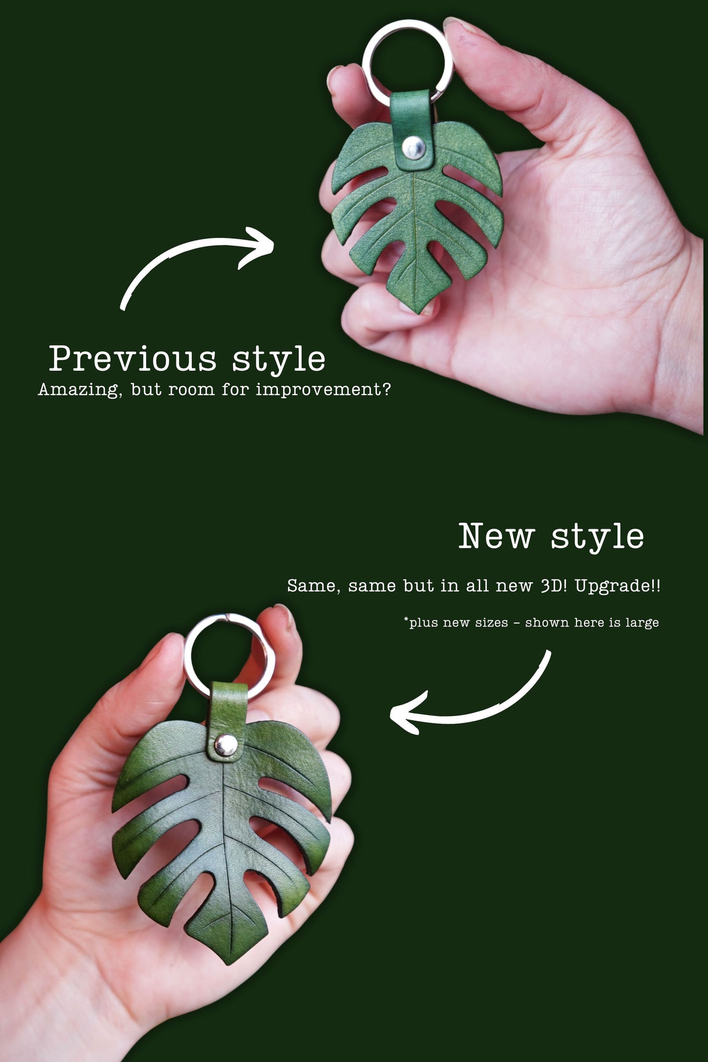 Monstera Leaf - Leather Plant Keychain