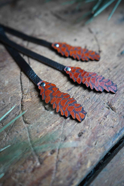 Pinecone Bookmark - Recycled Leather