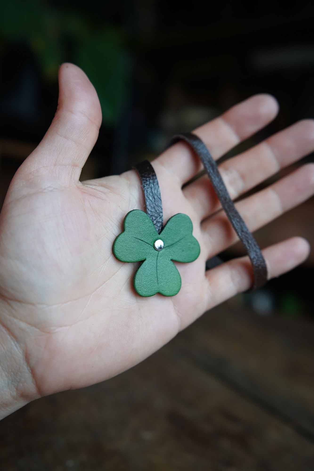 Shamrock Leather Bookmark