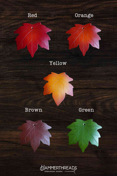 Maple Leaf - Leather Bag Charm or Keychain