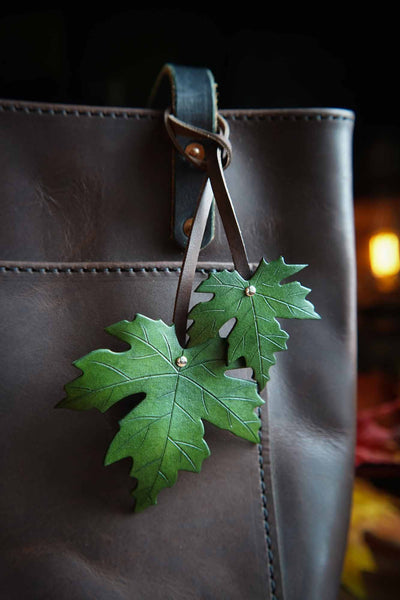 Sugar Maple Leaf - Leather Bag Charm