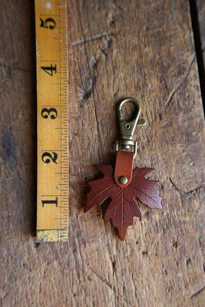 Sugar Maple Leaf - Mini Leather Bag Charm