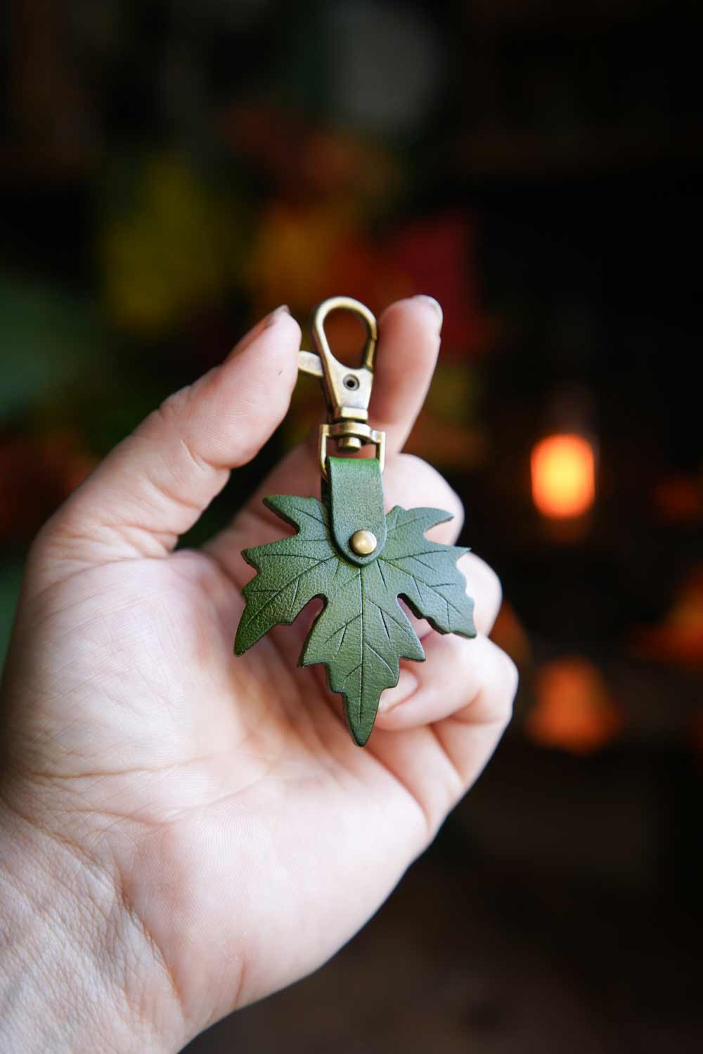 Sugar Maple Leaf - Mini Leather Bag Charm