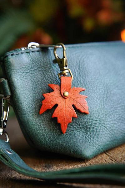 Sugar Maple Leaf - Mini Leather Bag Charm