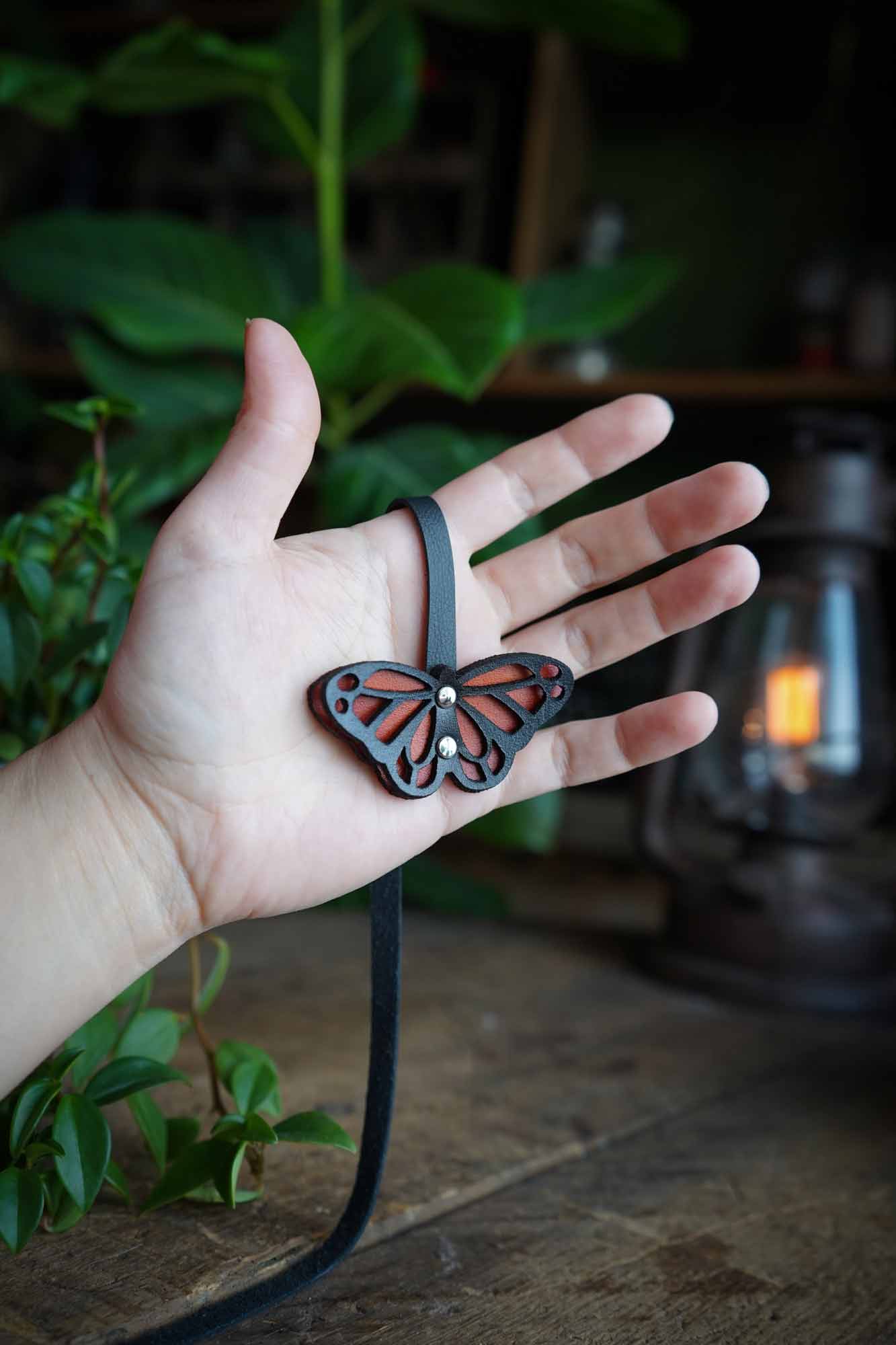 Butterfly Leather Bookmark