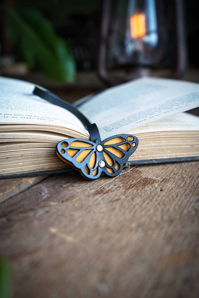 Butterfly Leather Bookmark