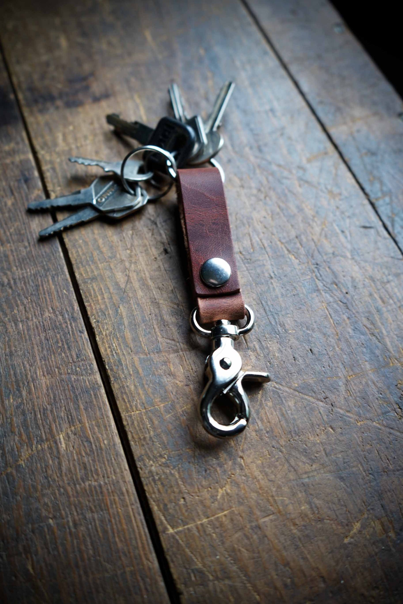 Belt Latch Leather Keychain