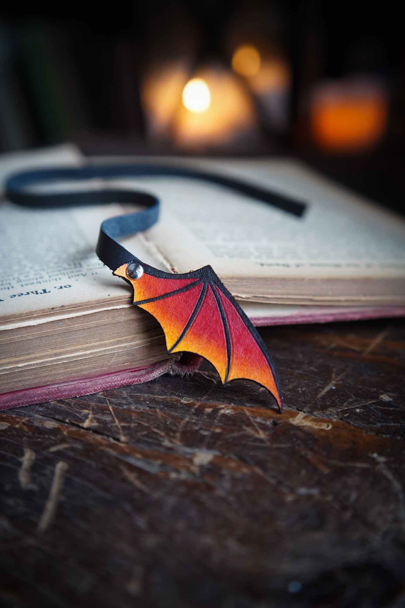 Dragon Wing Leather Bookmark