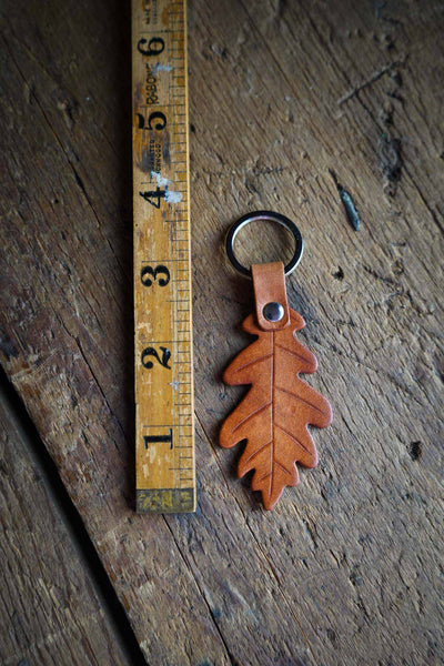 Oak Leaf Browns- Leather Keychain