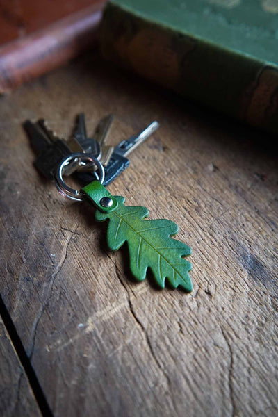 Oak Leaf - Leather Keychain
