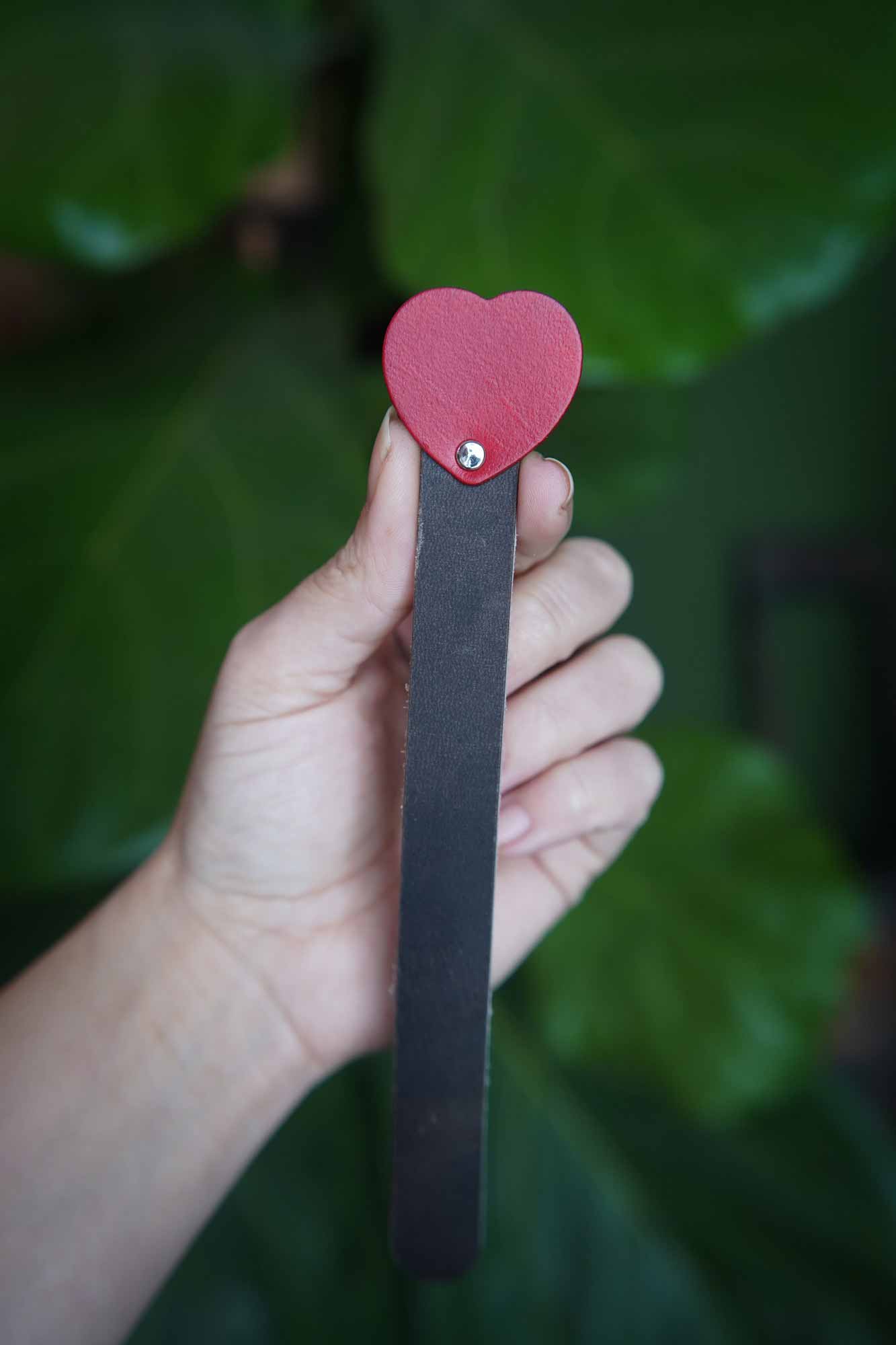 Personalized Heart Leather Bookmark