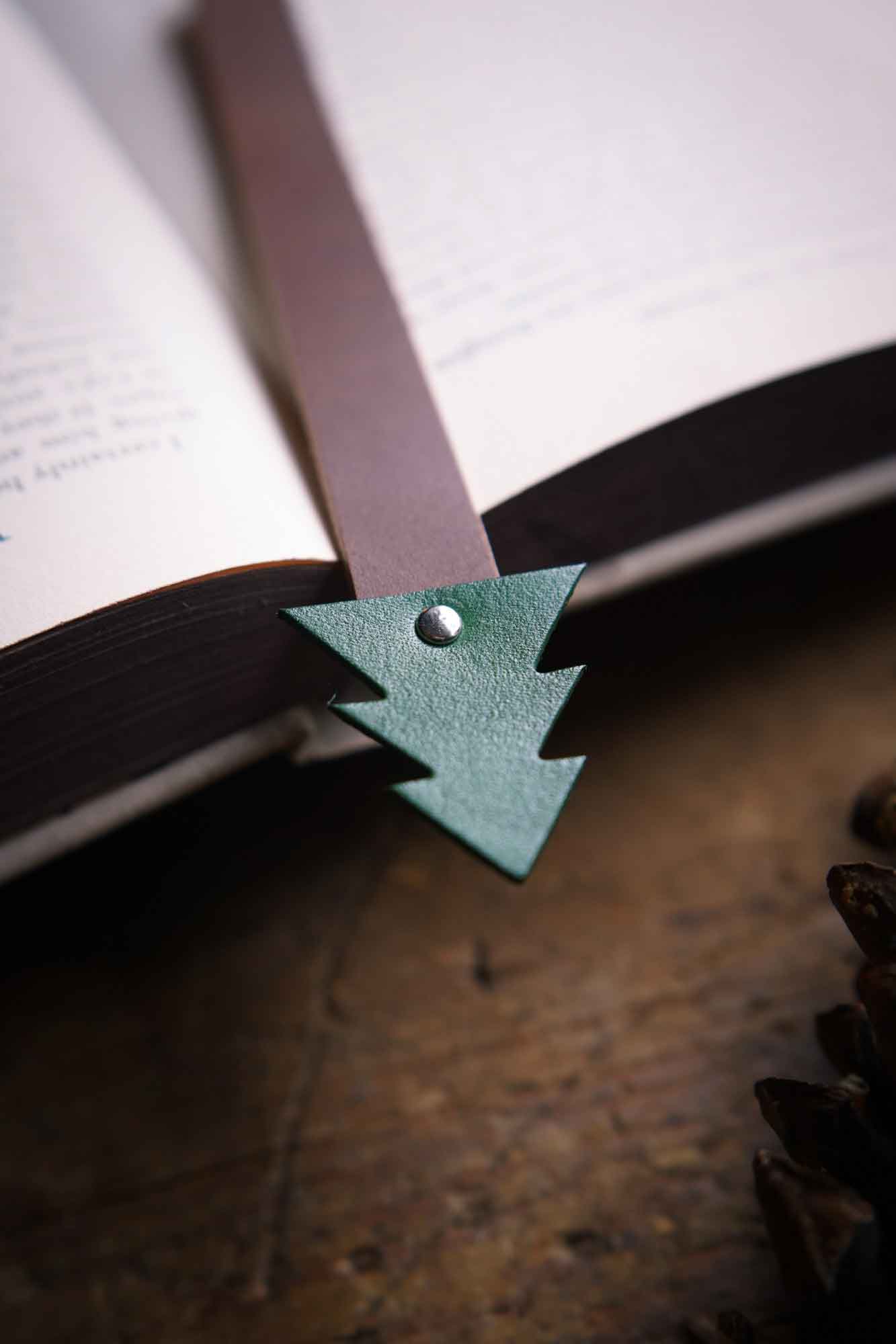 Personalized Leather Tree Bookmark - Made In Canada - Hammerthreads