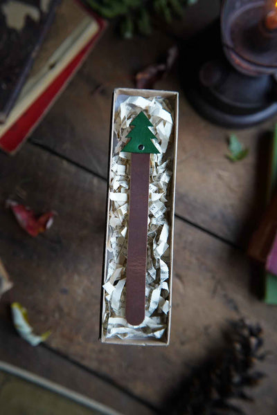 Personalized Leather Tree Bookmark