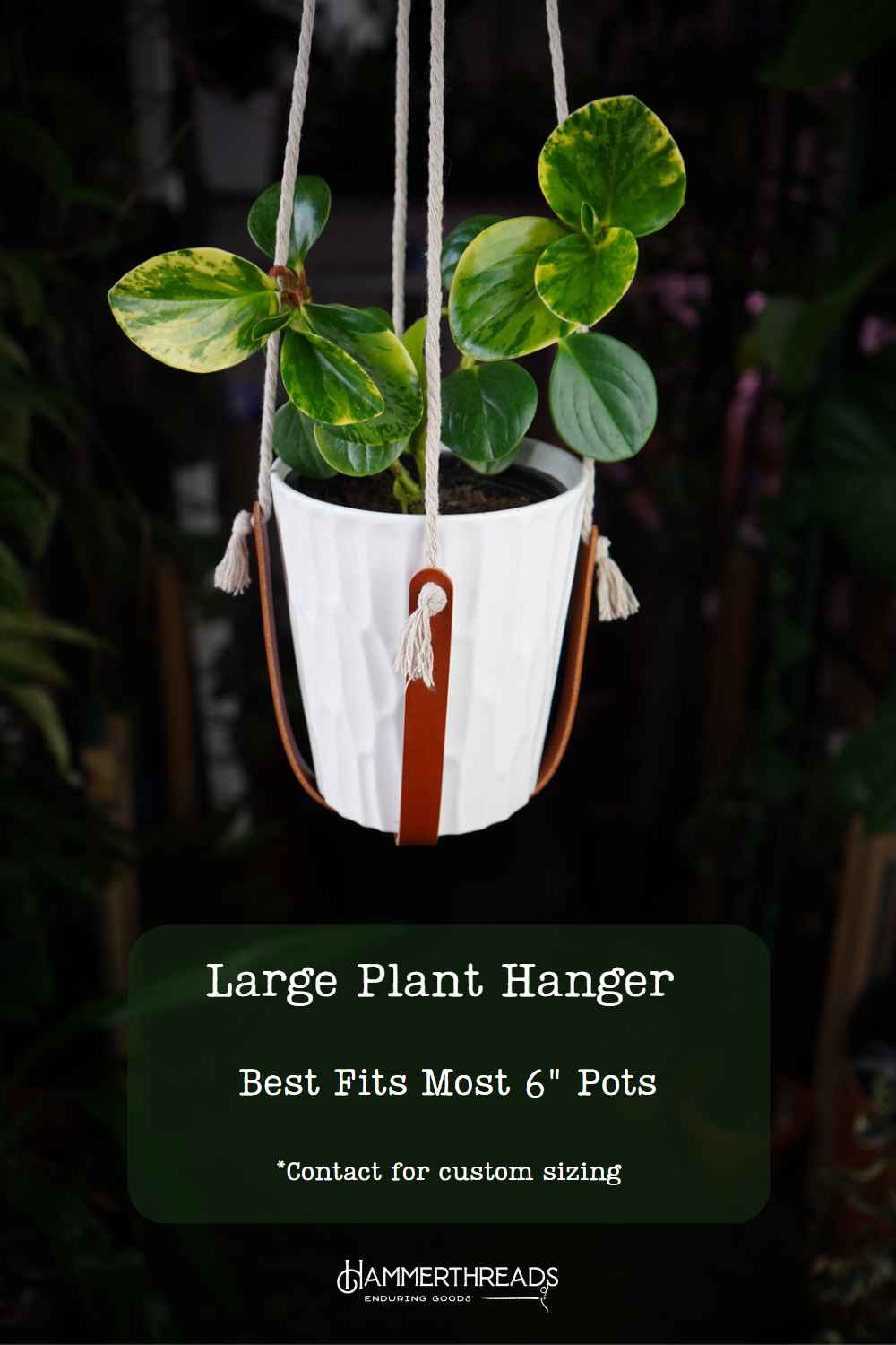 teak and tides leather plant hanger Leather Plant Hanger - Handmade In Canada