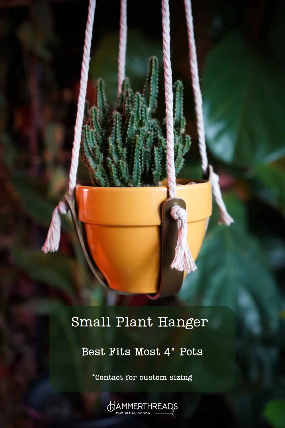 short plant hanger Leather Plant Hanger - Handmade In Canada