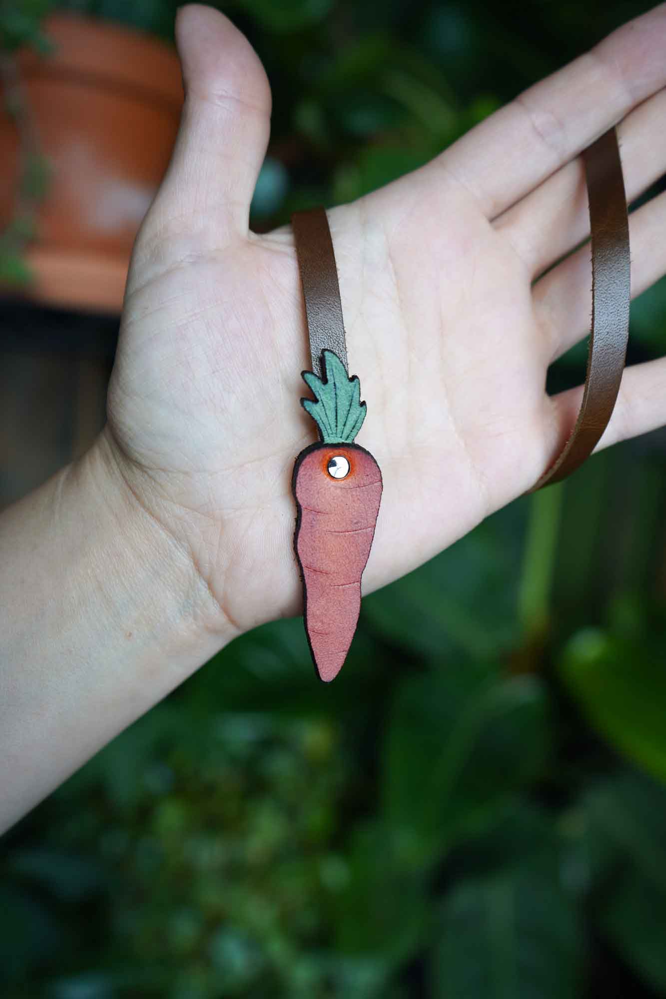 Carrot Leather Bookmark