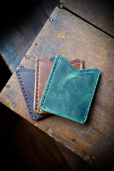 The Faering Leather Card Wallets Handmade In Canada by Hammerthreads
